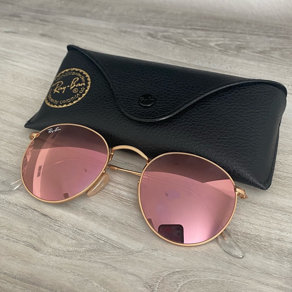 Rose gold ray ban